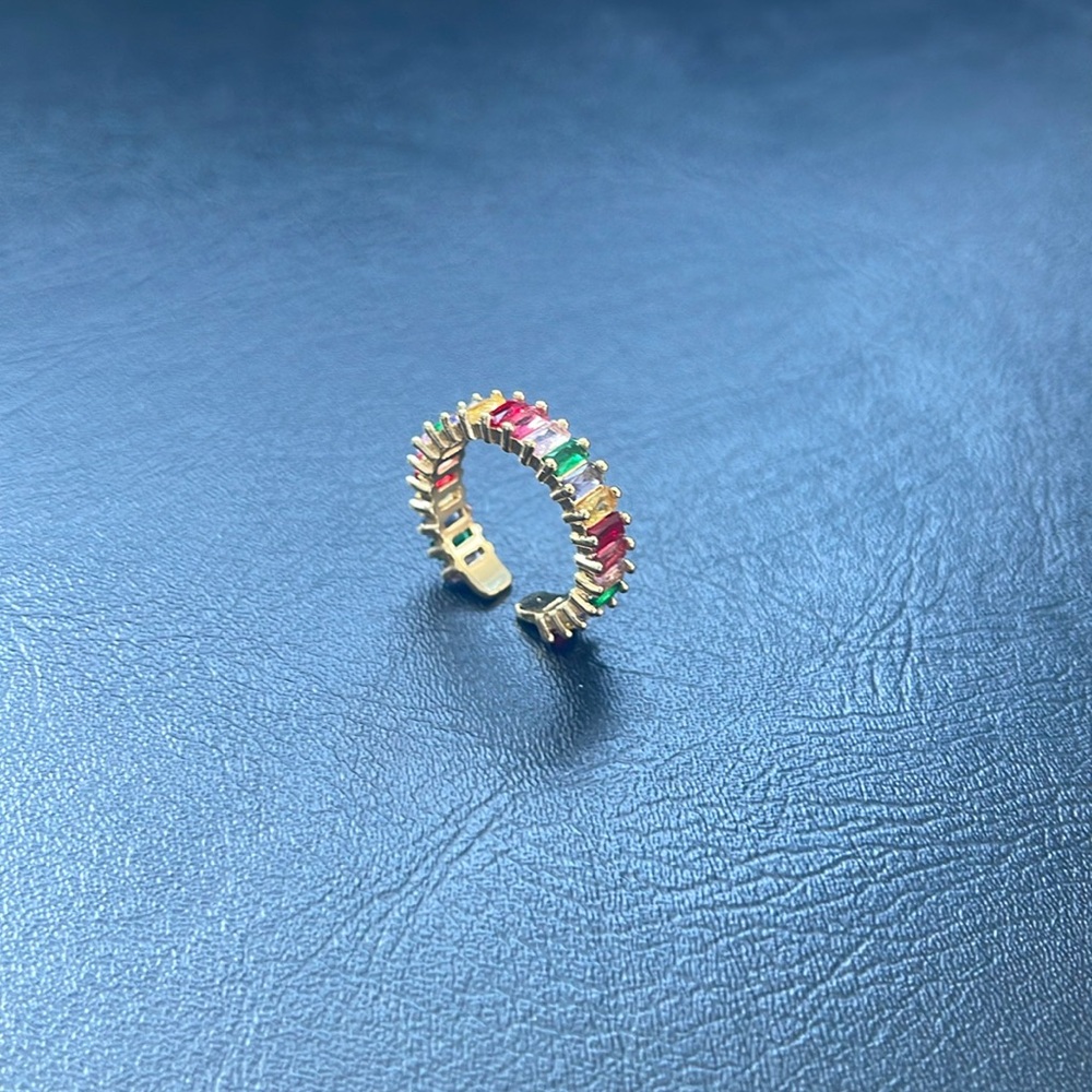 Brand New Shiny Multicolor Open Ring with Gift Box
